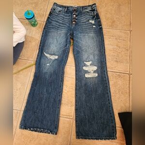 KanCan Women's Flare & Wide Leg Jeans - Distressed Blue